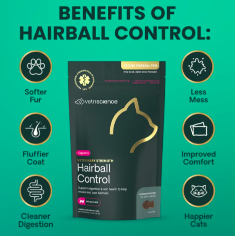VetriScience -貓用去毛球小食 (60粒裝)