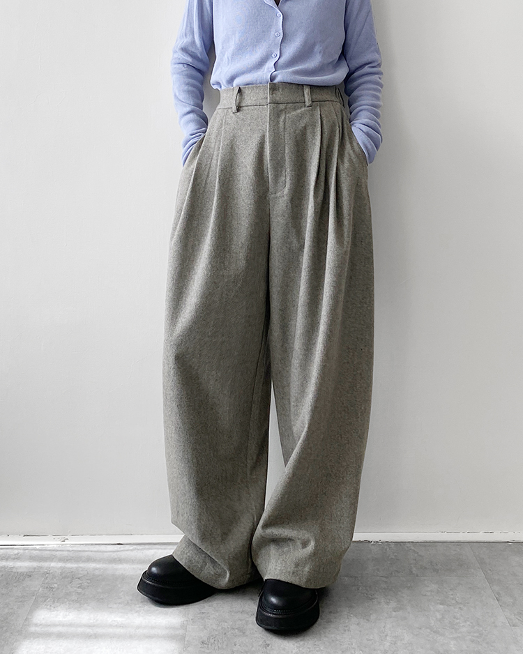 MFP-2839 打褶毛呢西裝褲