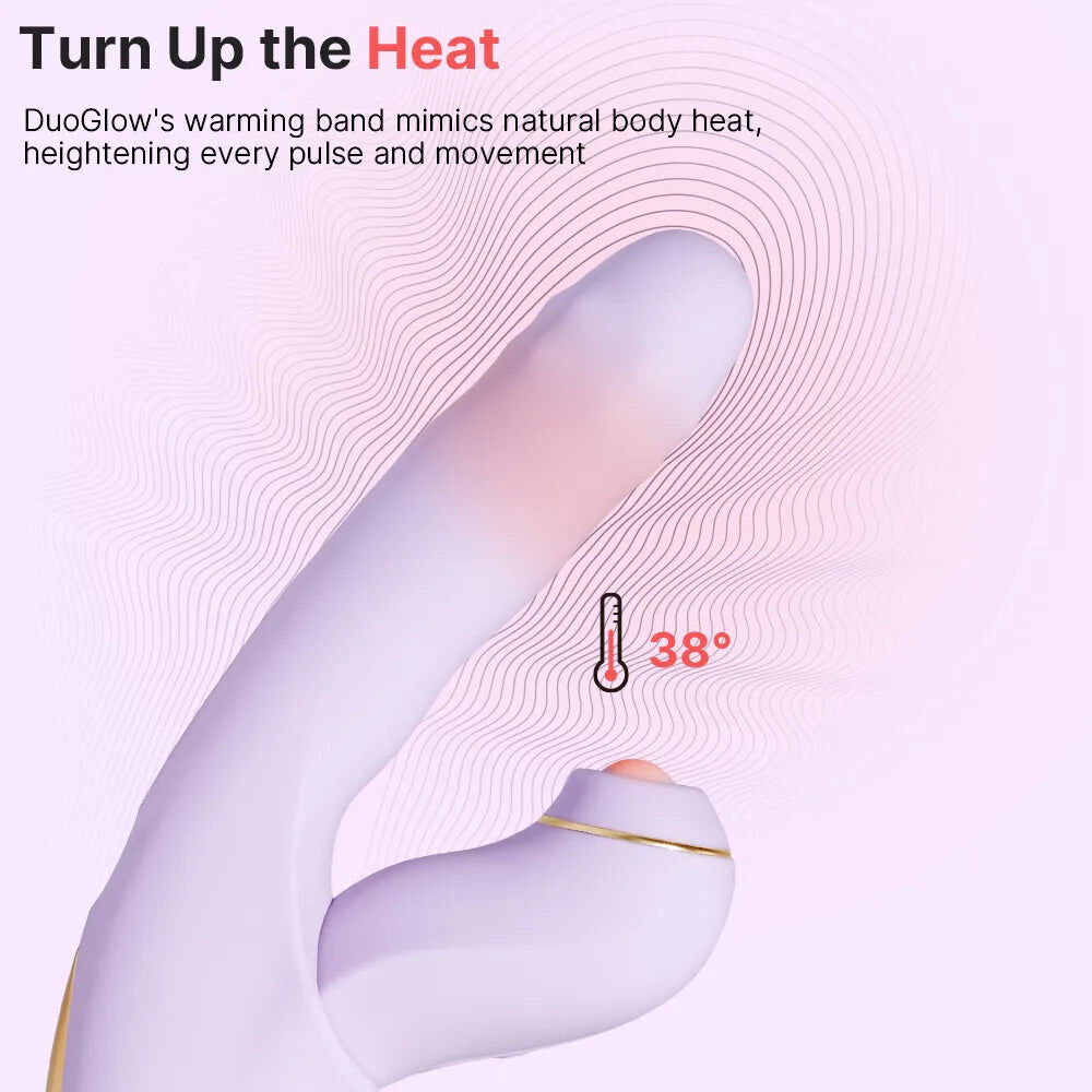 SVAKOM DuoGlow 抽插連旋轉滾珠按摩棒 配可分拆式陰蒂拍打按摩器 - 丁香紫色