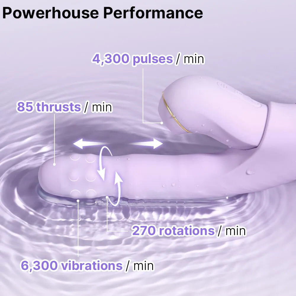 SVAKOM DuoGlow 抽插連旋轉滾珠按摩棒 配可分拆式陰蒂拍打按摩器 - 丁香紫色