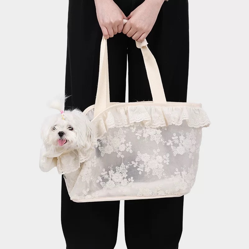 BONE PUPPY 蕾丝透气 小型犬/猫 外出单肩包