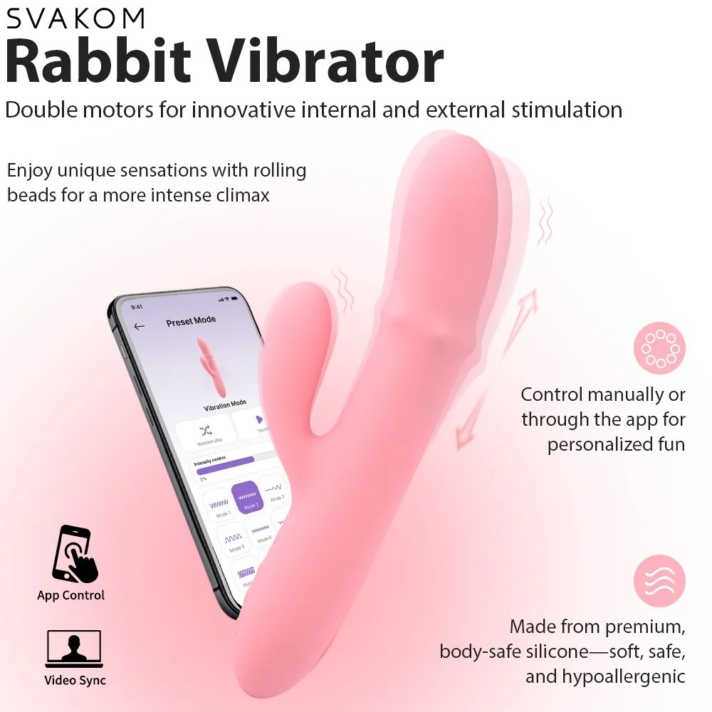 SVAKOM - Mora Neo 滾珠陰蒂按摩器 : 蜜桃粉