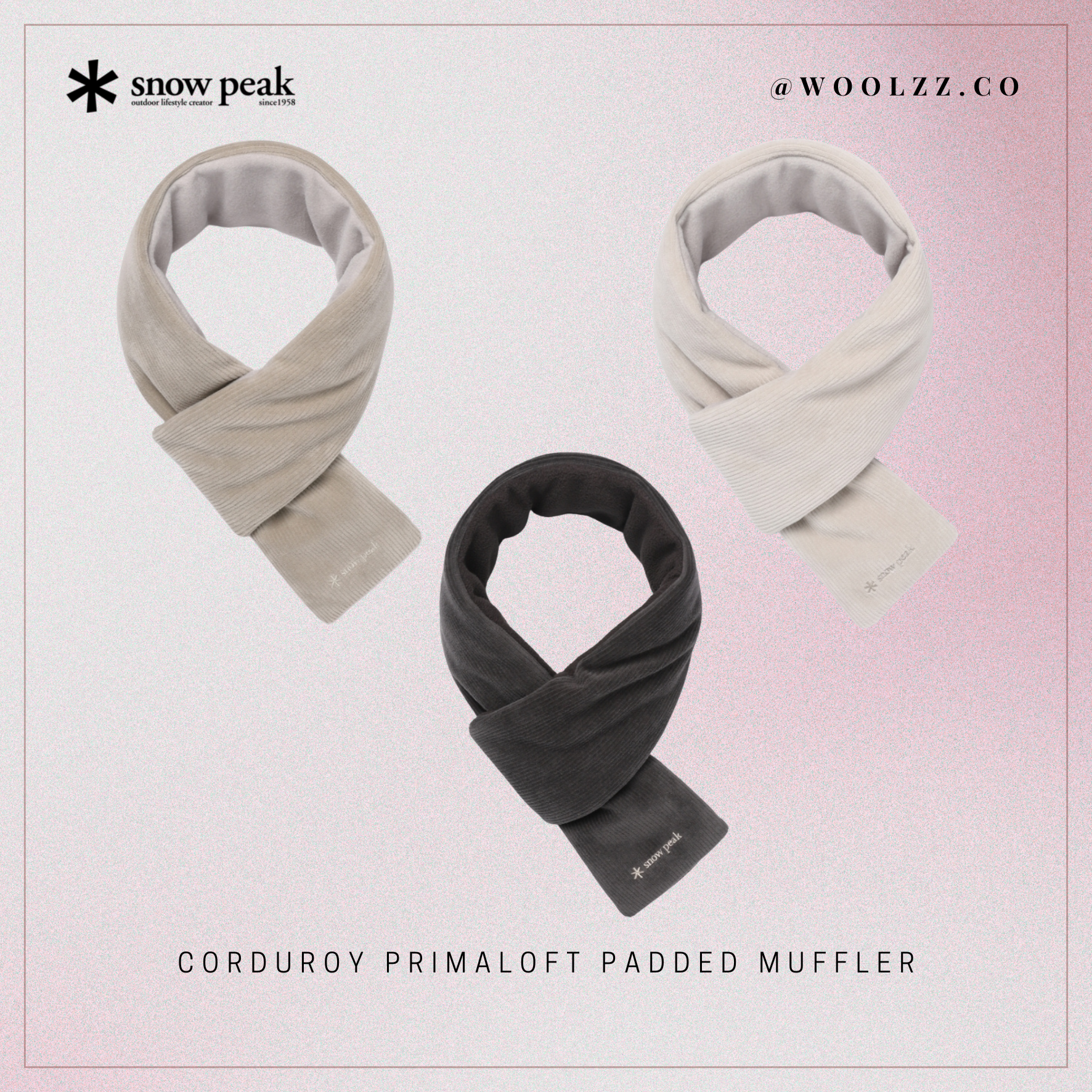 Snow Peak 燈芯絨 PrimaLoft 保暖圍巾 S25WWF-WA61