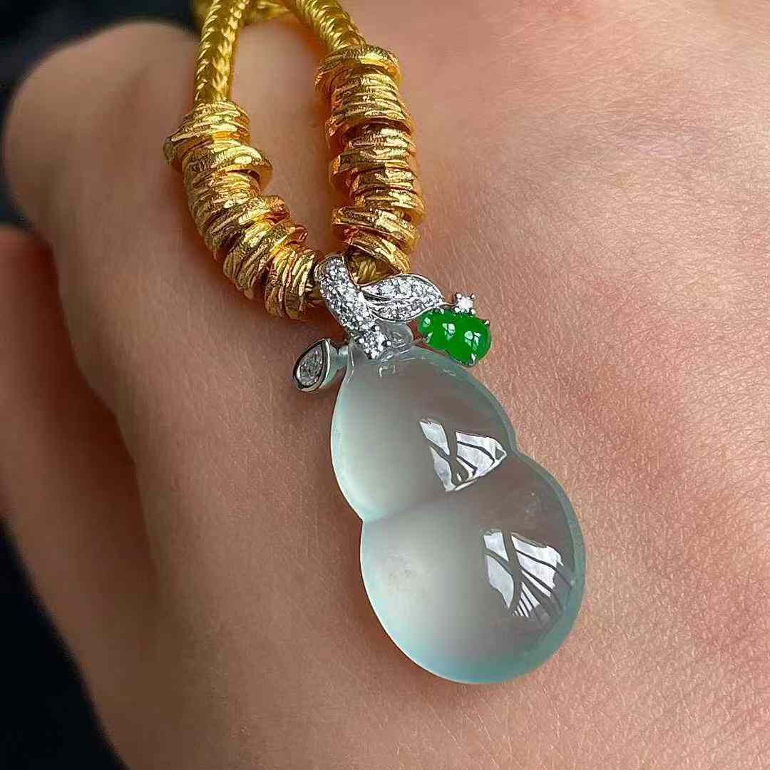 翡翠玻璃種葫蘆吊墜,天然翡翠A玉, 緬甸玉, Jade, Jadeite