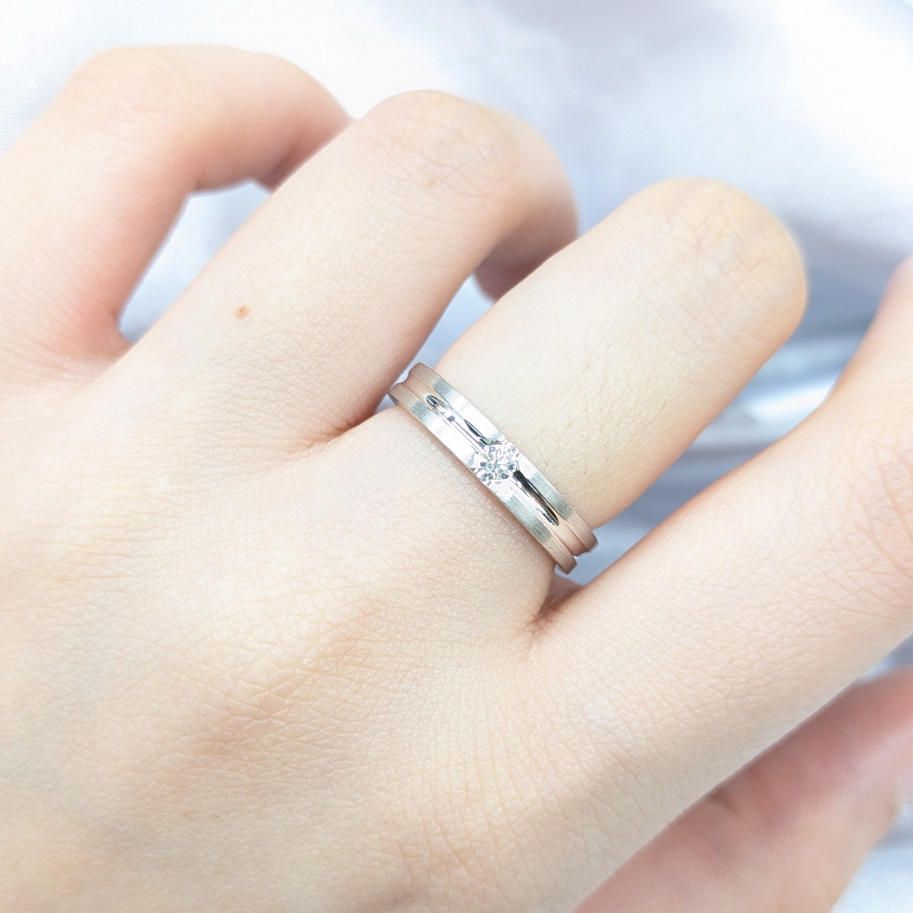 全新18K白金【單粒6份鑽石】戒指