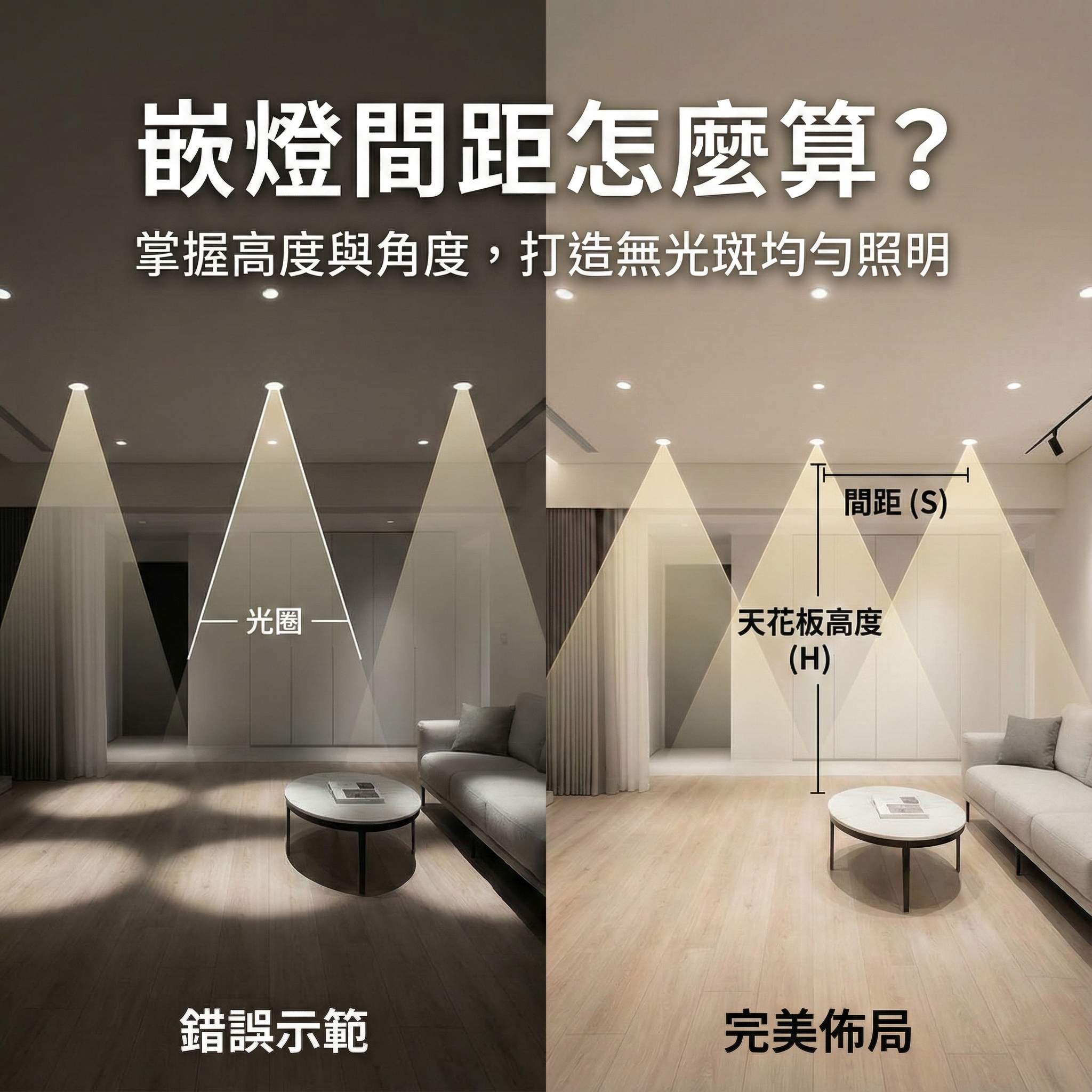 室內燈具間格配置指南