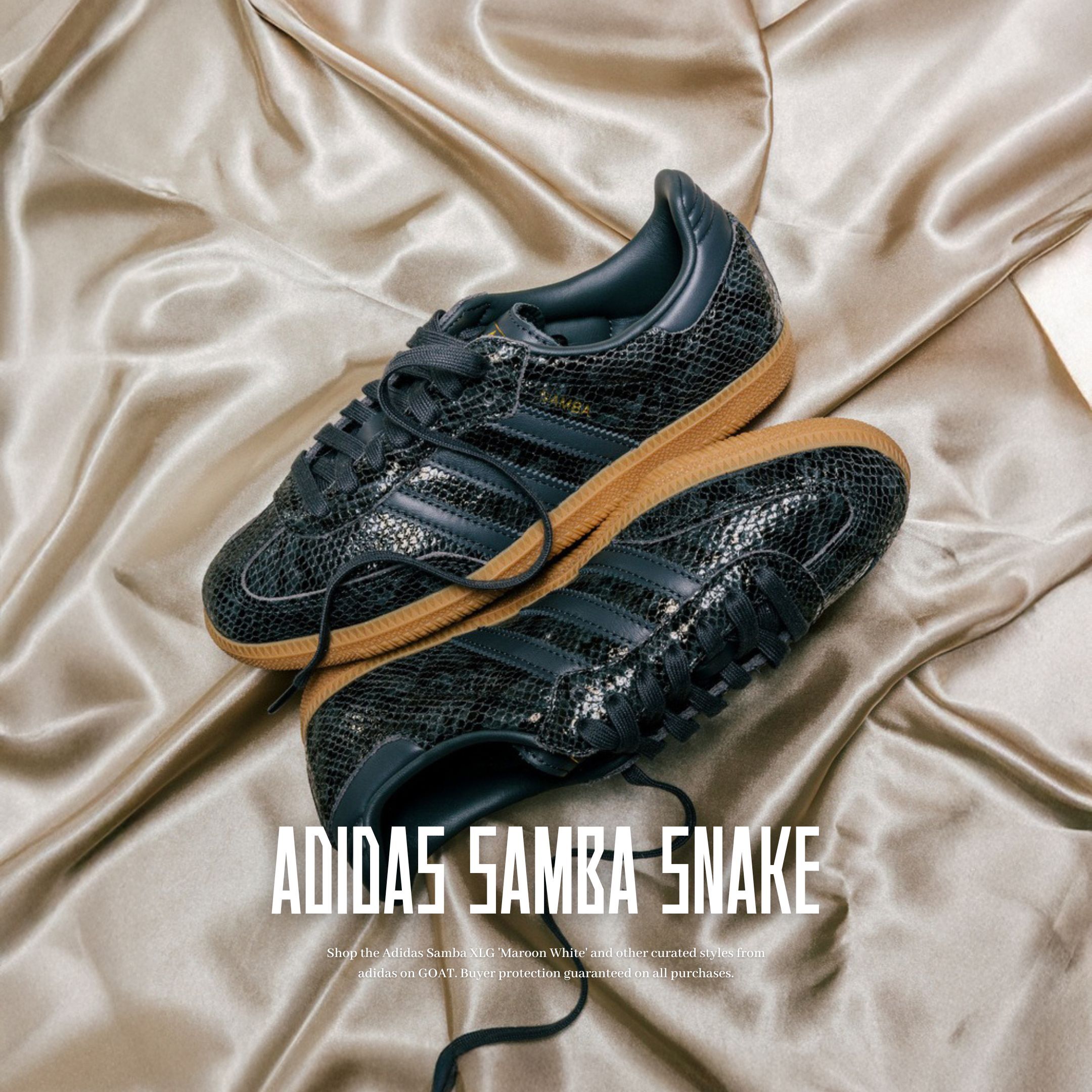 NICEDAY 代購 Adidas Samba OG 蛇紋 蟒蛇 蛇 黑灰 焦糖底 動物 鱗片 復古 男女鞋 JQ3532