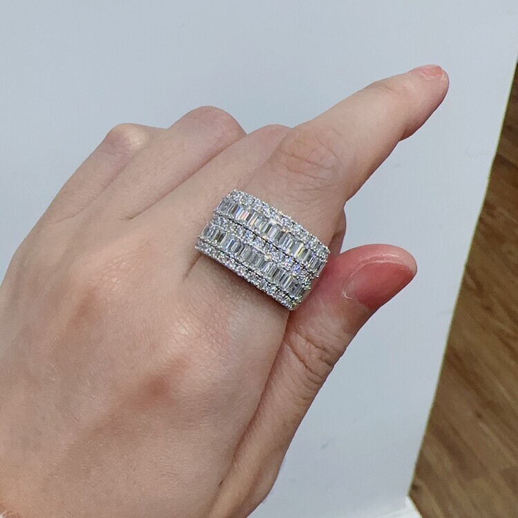 多排鑽石寬版戒指