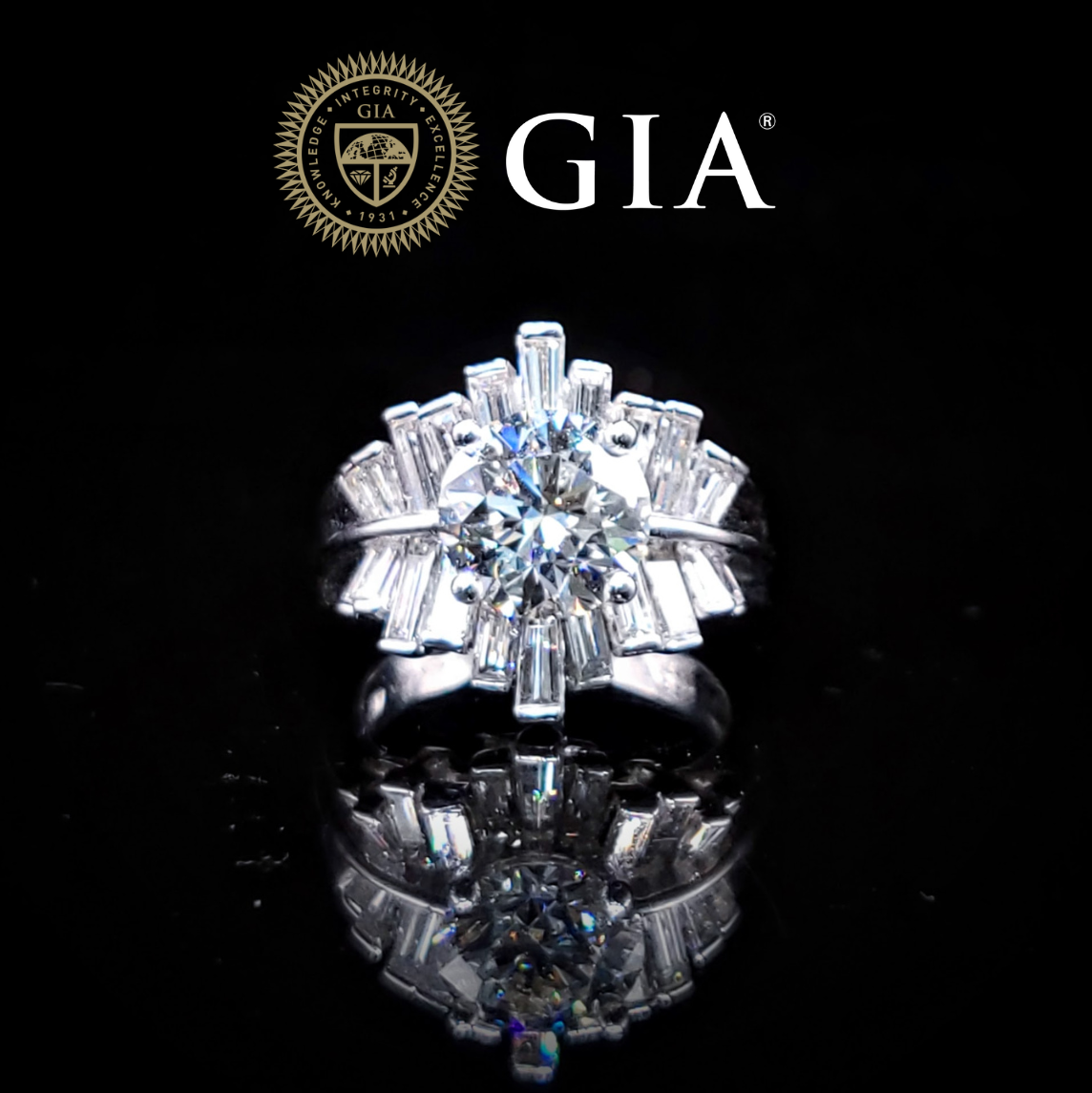 18K White Gold 3.97ct GIA Diamond Ring