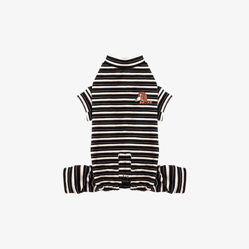 Puppy Gallery🇰🇷 Jam Jam 條紋四腳衣 黑 寵物冬衣 狗狗冬衣 寵物四腳衣 狗狗四腳衣