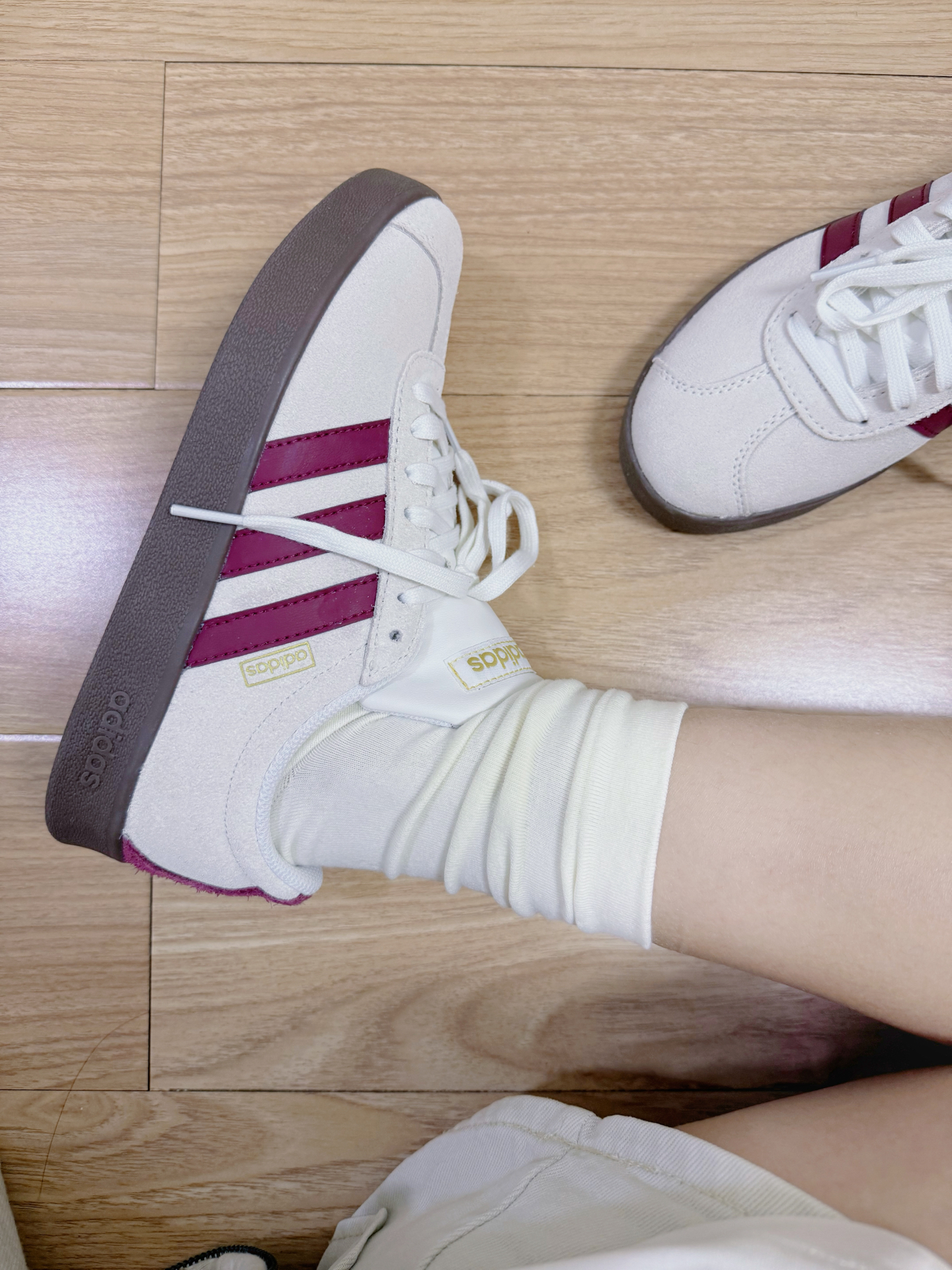 代購-Adidas VL COURT 2.0 深棕色 / 米白紅 男女同款 JR8318/JR8310