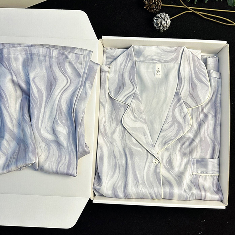 月霜輕紋冰絲居家服