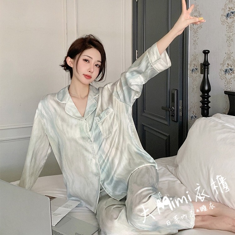 月霜輕紋冰絲居家服