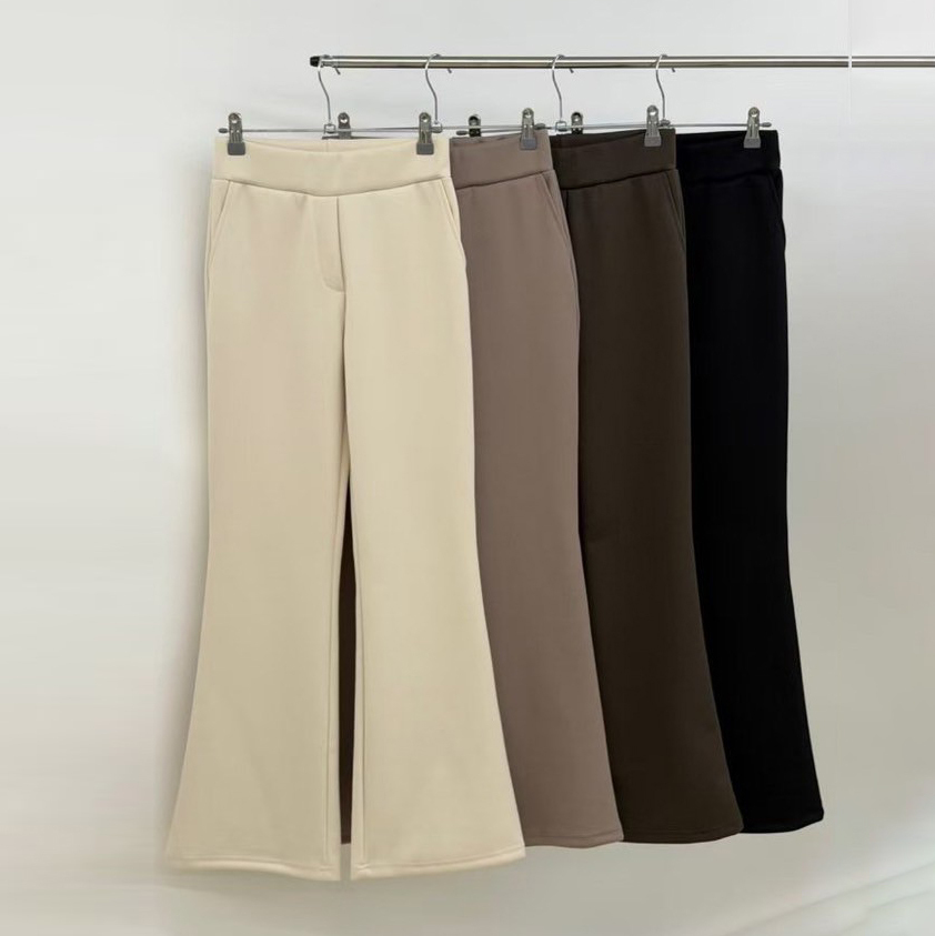 鬆緊腰大地色系西裝褲喇叭褲-F / 4色