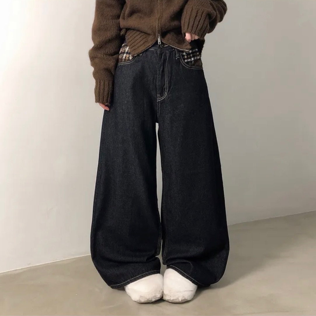 【優惠預訂】KR NON-FADE CHECK FLEECE WIDE PANTS