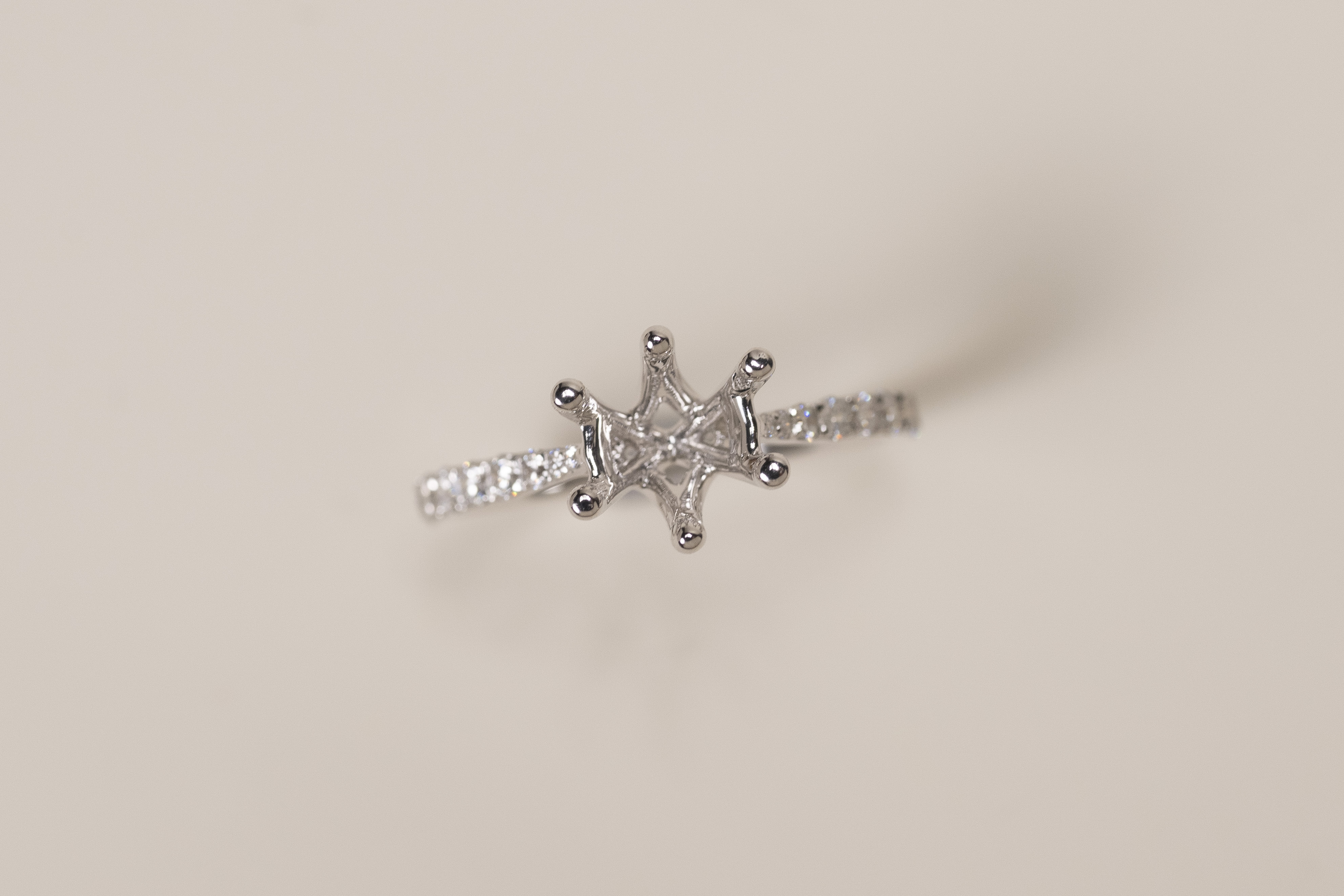 18K 1.00ct Six Prong Diamond Ring Setting