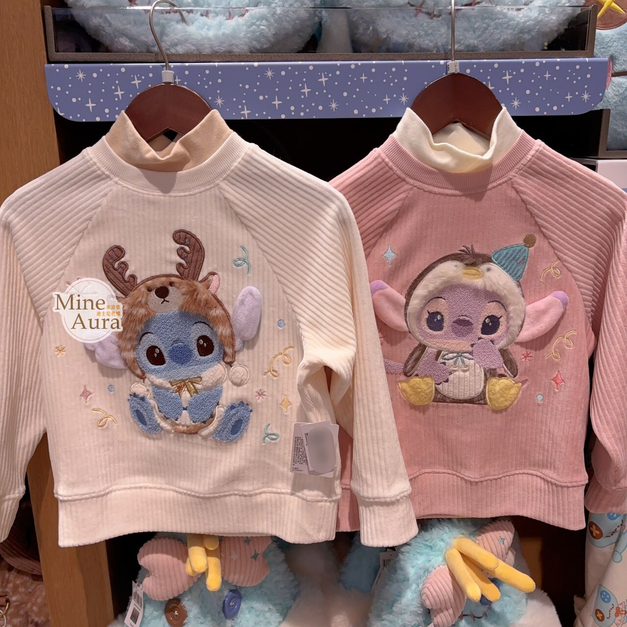 2025 冬日 史迪奇和朋友們系列 史迪奇 Stitch 安琪拉 Angel 圖案 兒童 上衣 長T 星際寶貝 Lilo & Stitch -上海迪士尼樂園
