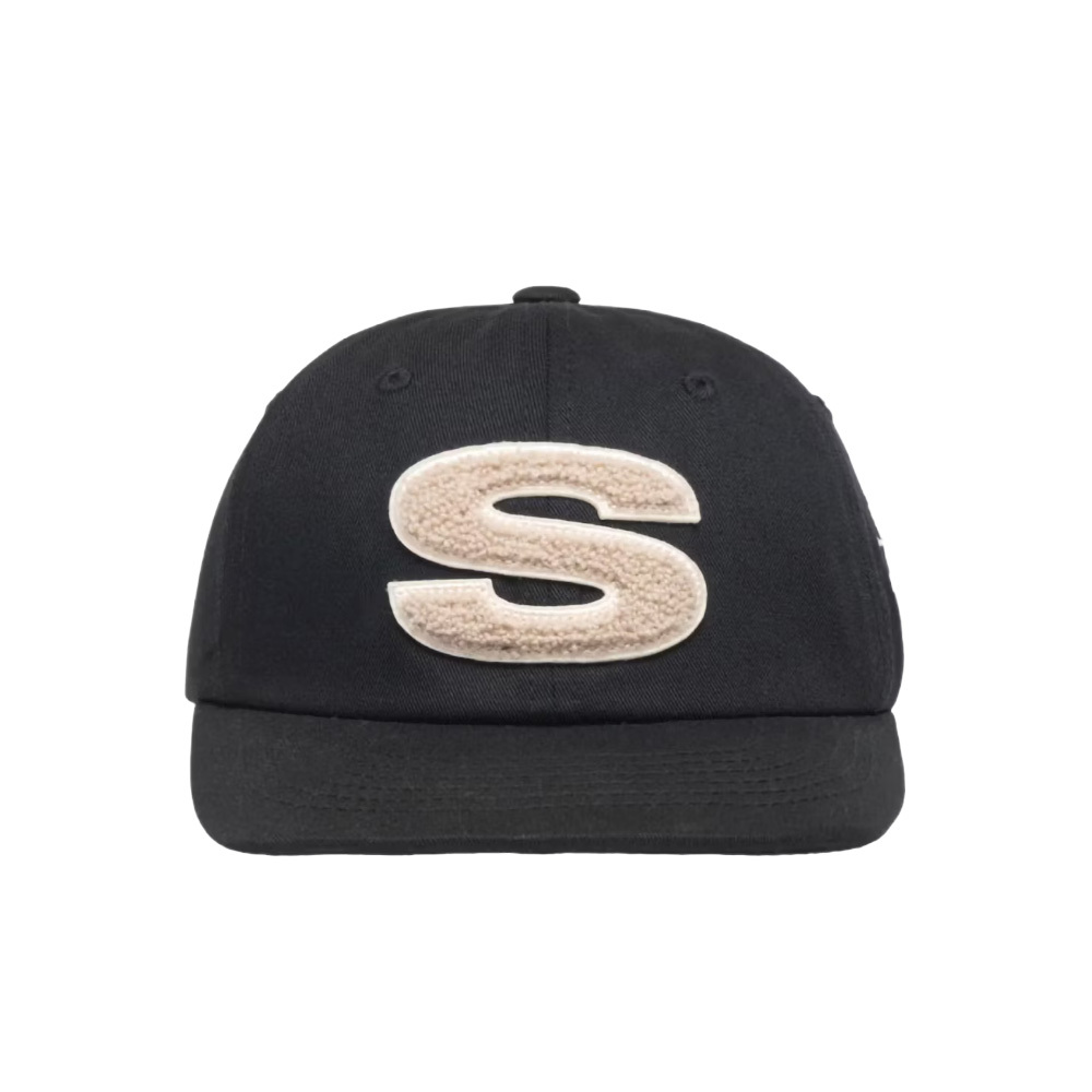 Travis Scott同款 Stussy Low Pro Chenille S Snapback 黑 平沿帽 棒球帽 1311061-BK