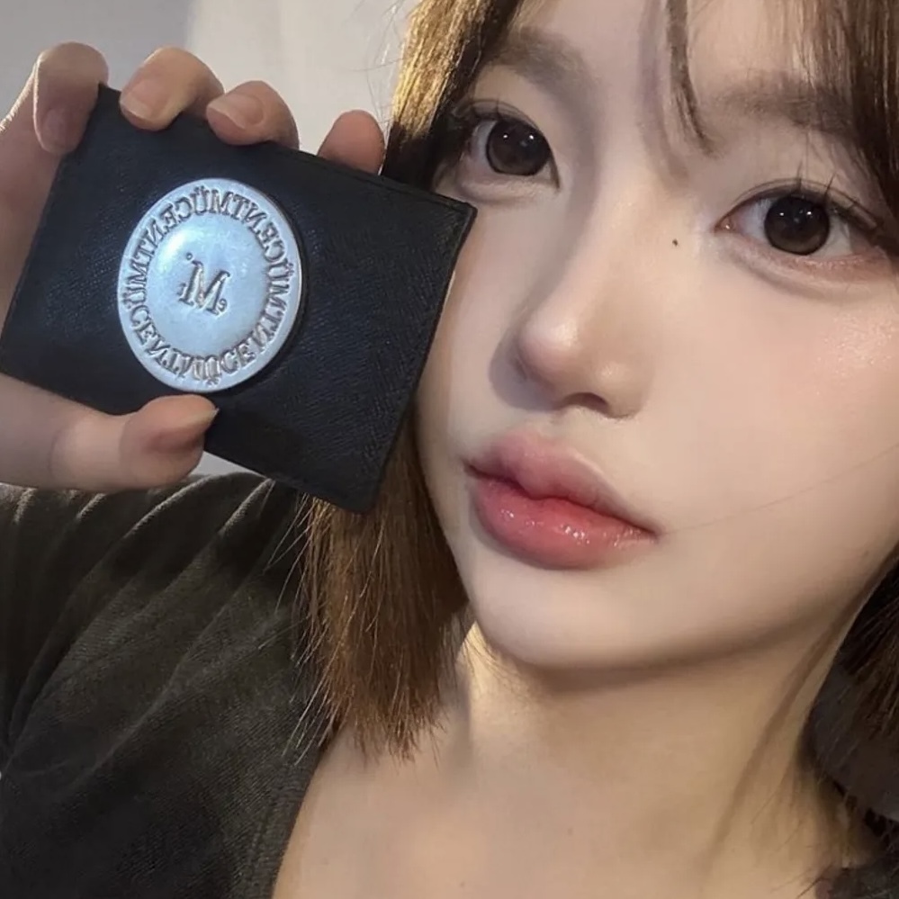 MUCENT 全黑 LOGO圓型金屬 卡包 卡夾 韓國代購