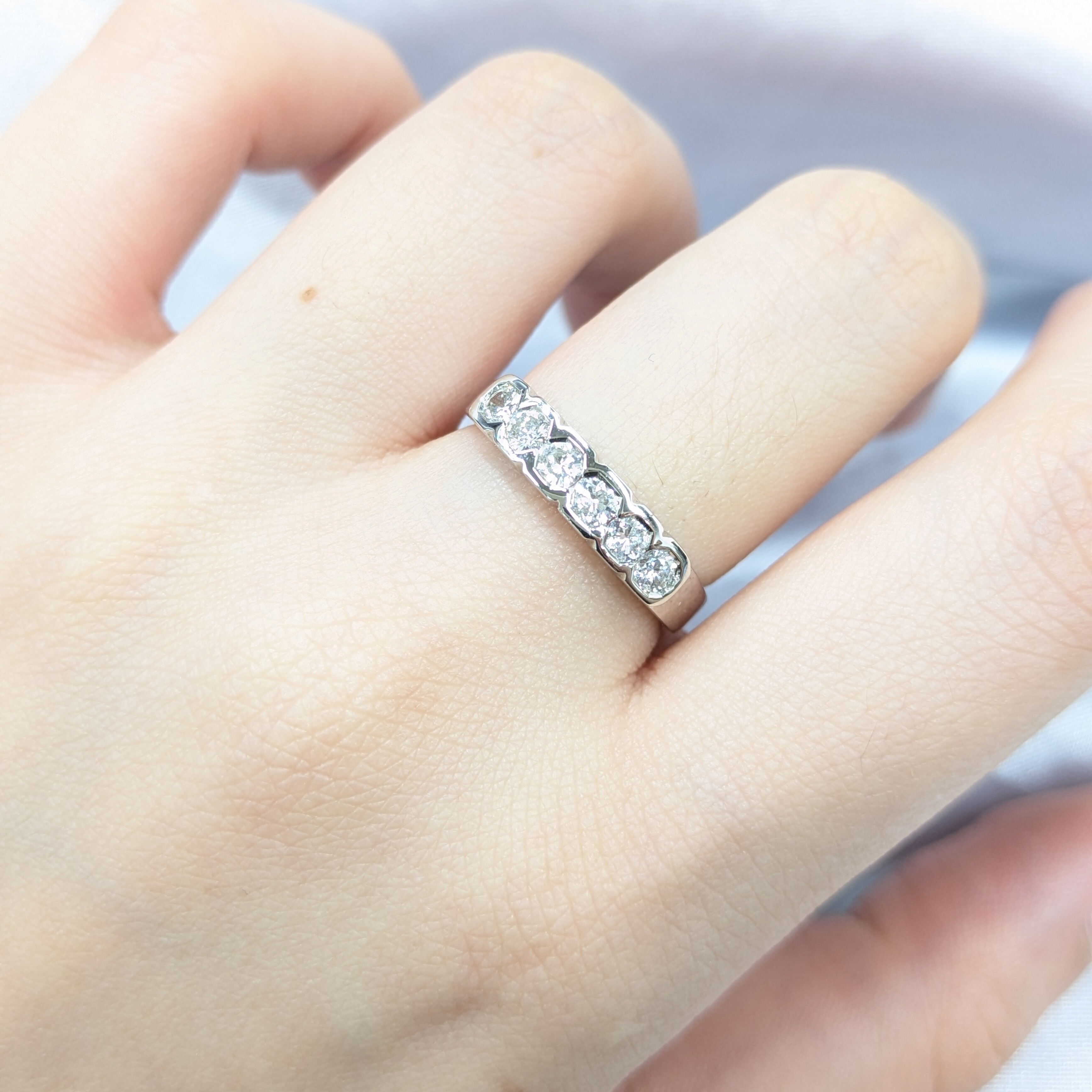 全新18K白金45份鑽石戒指