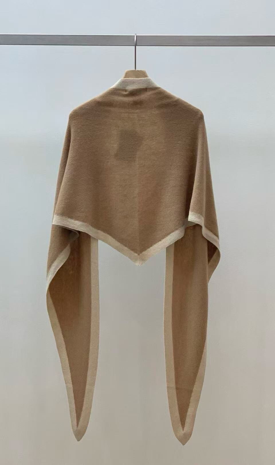 簡約配色滾邊針織罩衫披肩 / 3色