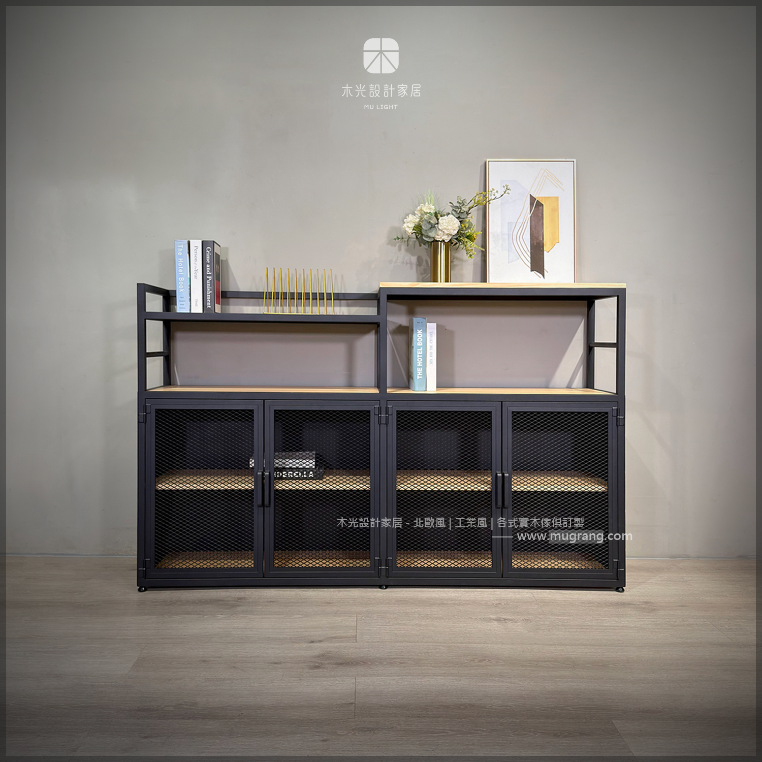 台灣製－LOFT玄關/陽台鐵網開門收納櫃|可訂製