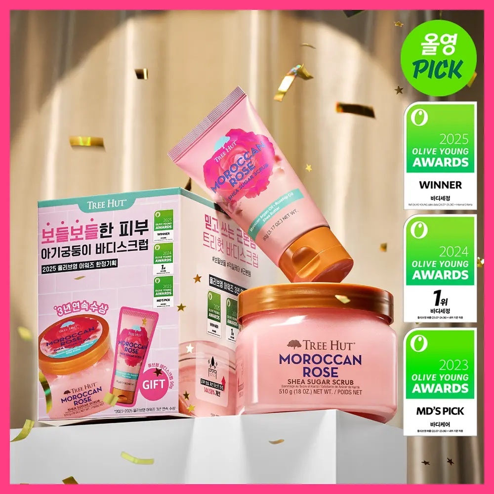 《Olive young連線》TREE HUT Shea Sugar Scrub moroccan rose 510g+90g