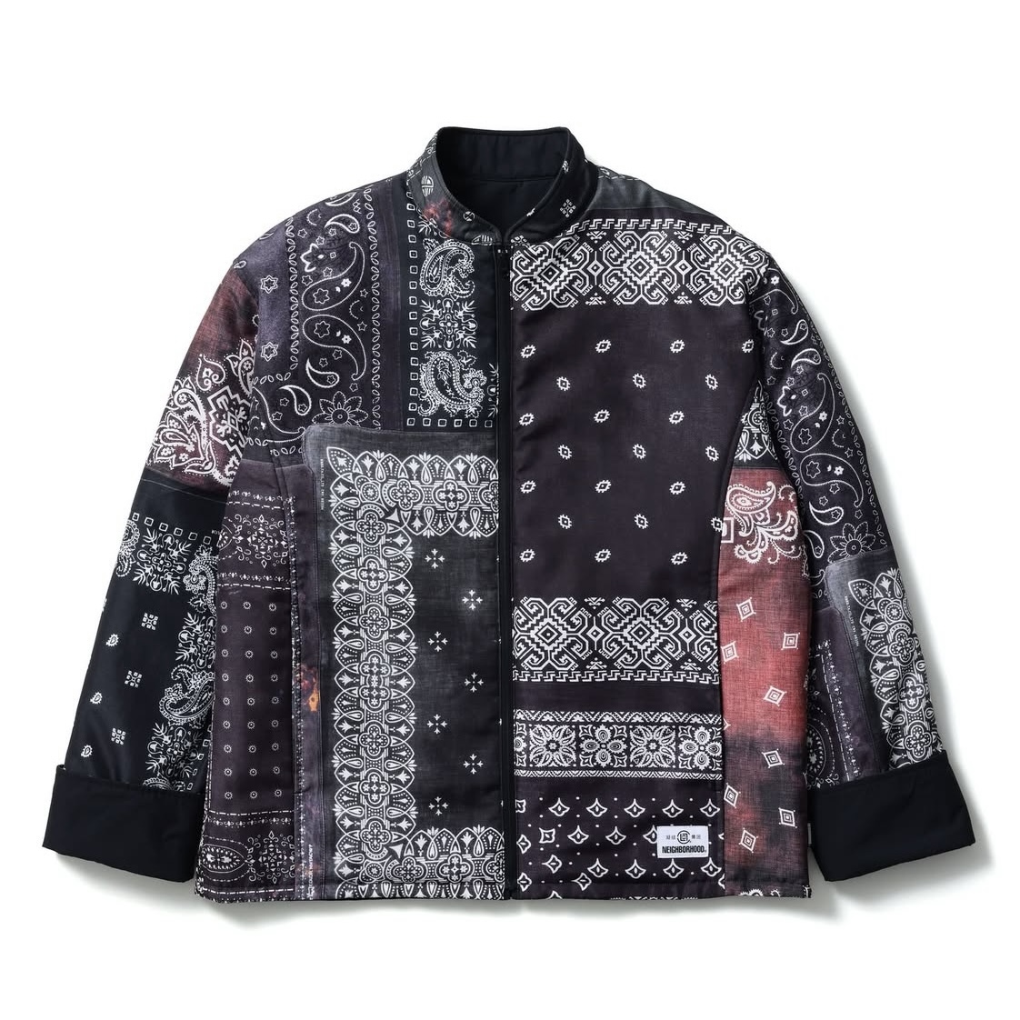CLOT X NEIGHBORHOOD REVERSIBLE KF JACKET 變形蟲 唐裝外套 功夫外套 黑色-252AQ20N-JKM01S
