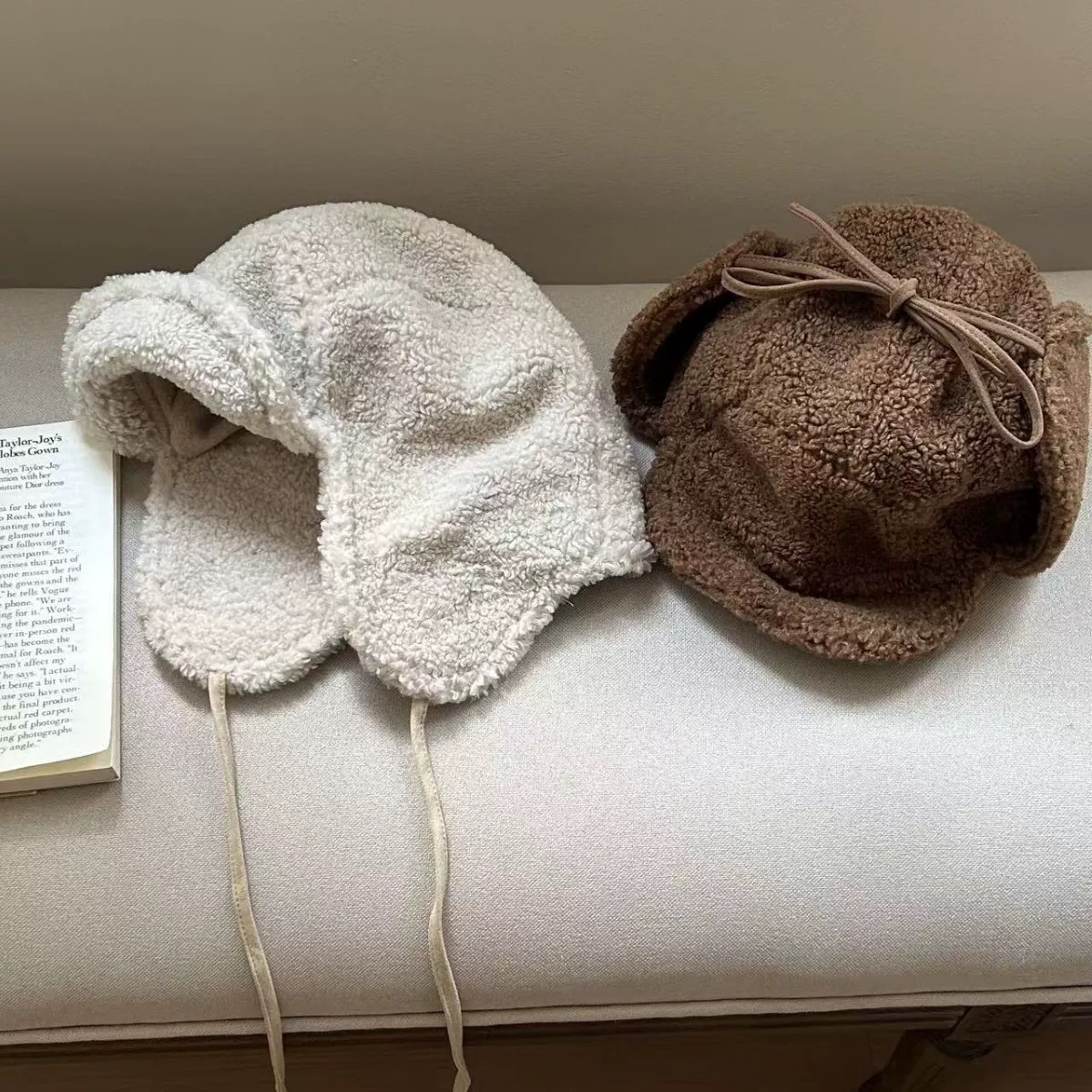 QQ毛熊寶寶護耳飛行帽 (細綁繩)