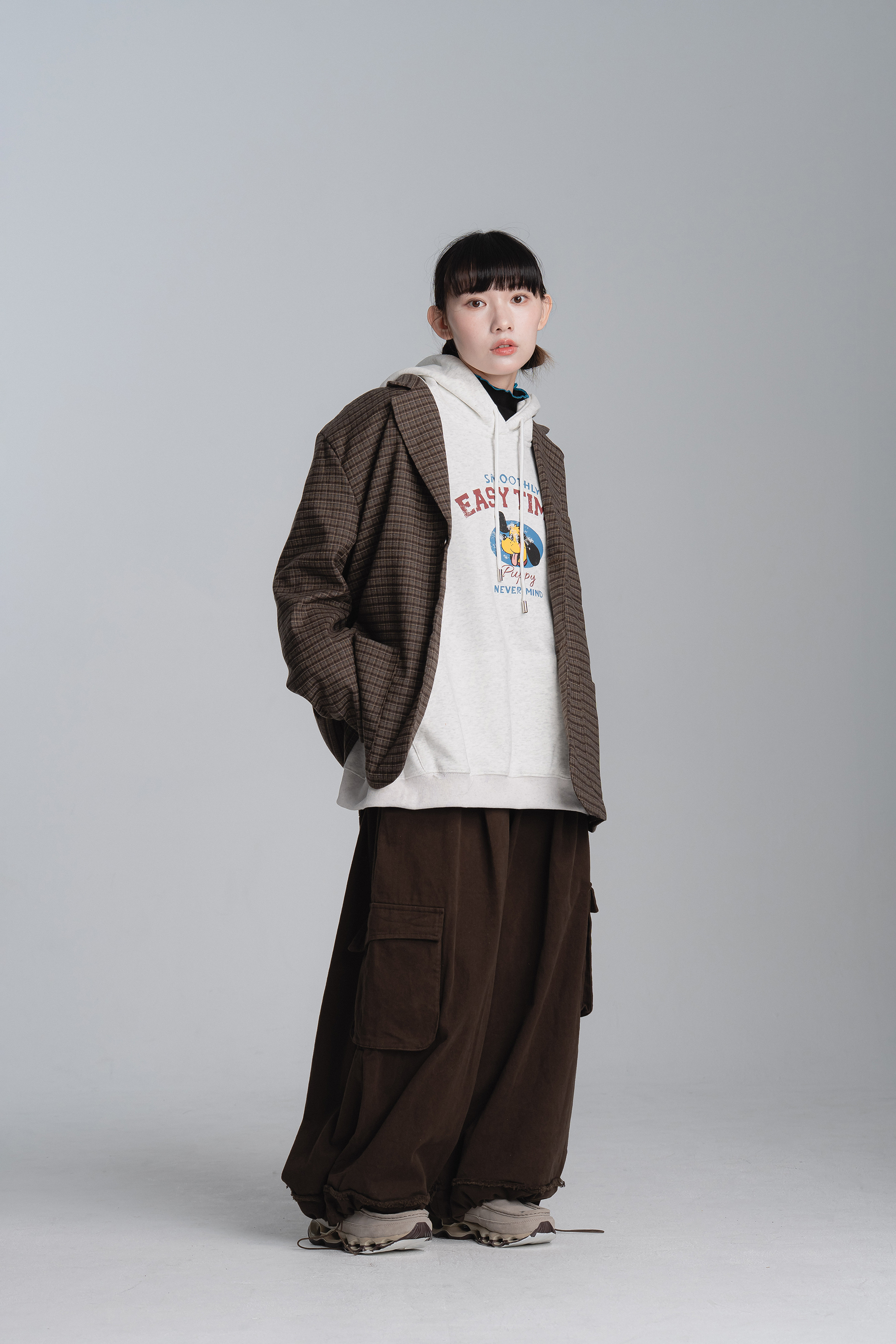 復古格紋西裝外套 2色