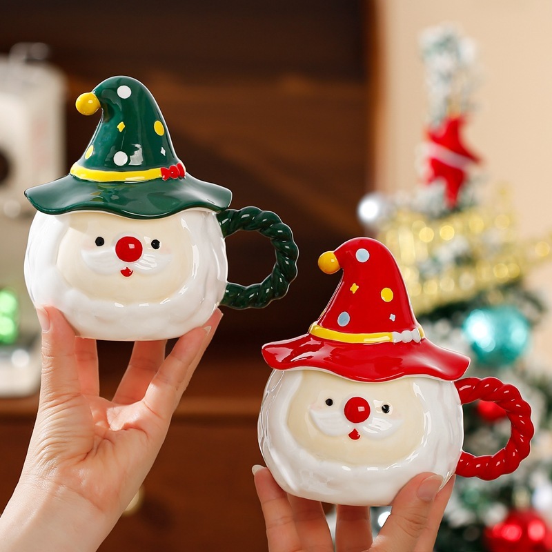 Santa Ceramic Mug with Lid