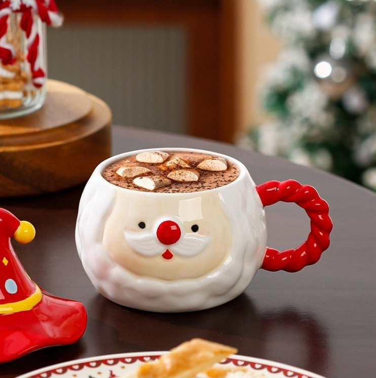 Santa Ceramic Mug with Lid