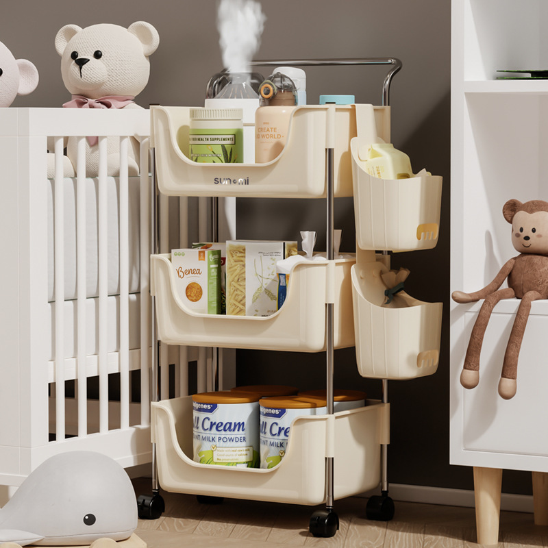 《6417》多功能滑輪多層置物推車