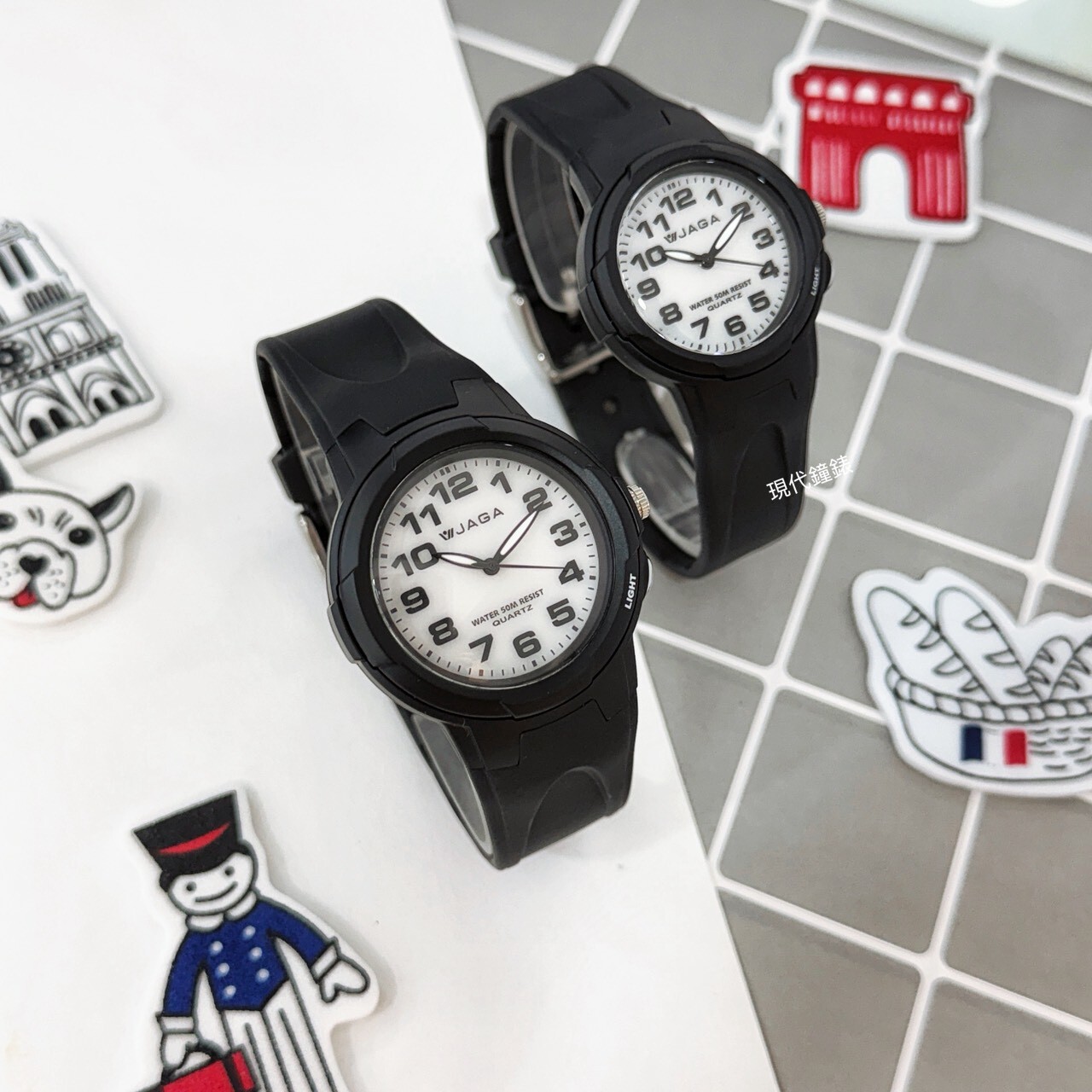 【JAGA 捷卡】夜光防水指針對錶 AQ-68-A(39mm)/AQ-71-A(33mm) 現代鐘錶