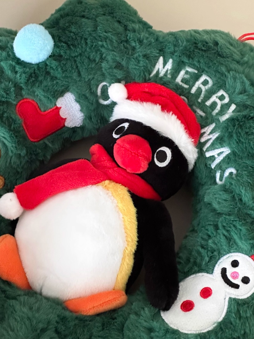 【 出清 】Pingu  聖誕圈絨毛公仔