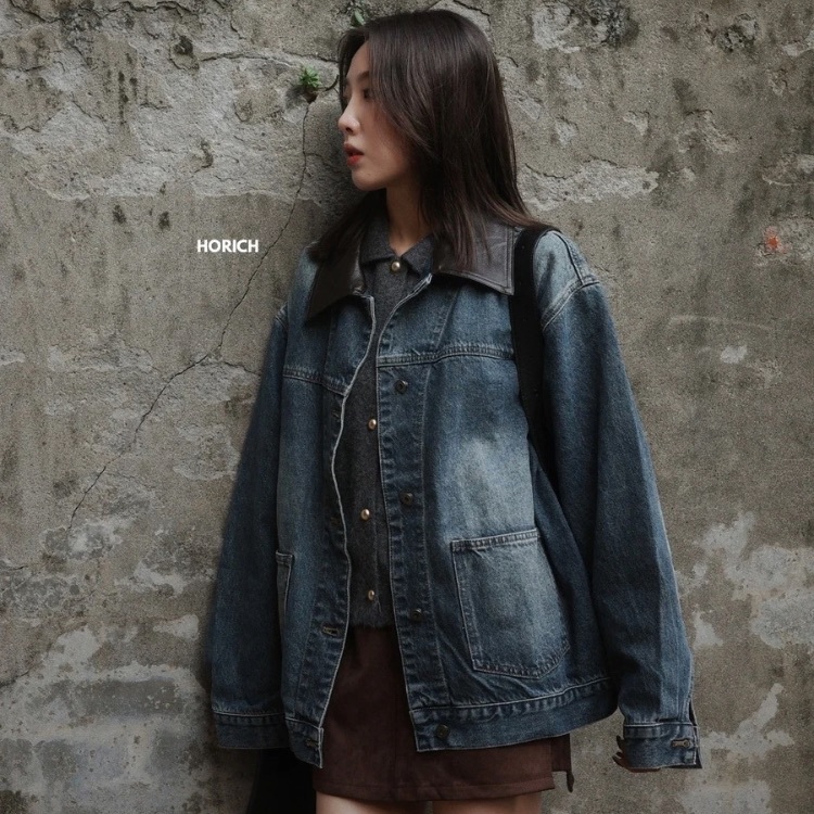 𝐍𝐨𝐯.𝟐𝟓 / NP0102 - 巴恩風牛仔外套(2色) 藍色