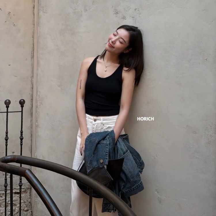 𝐍𝐨𝐯.𝟐𝟓 / 588-1 - 遮副乳工字美背背心(8色)黑色