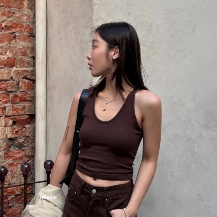 𝐍𝐨𝐯.𝟐𝟓 / 588-1 - 遮副乳工字美背背心(8色)咖啡色