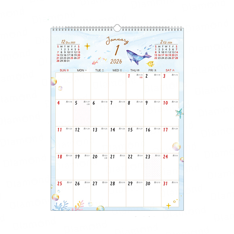 四季紙品 2026年超值4K月掛曆【NL2606】