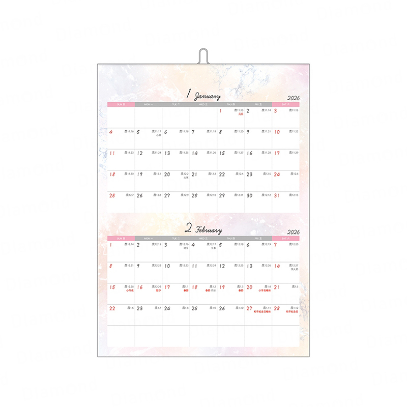 四季紙品 2026年超值5K雙面月掛曆【NL2616】