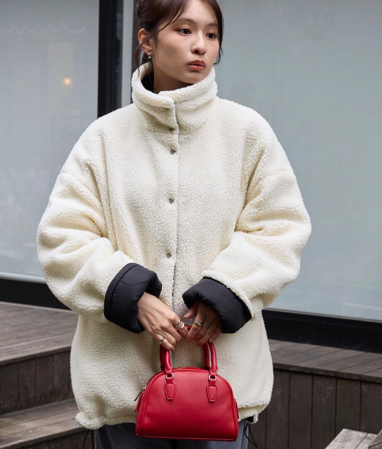 【預購】JN1128104 MONO-MART 雙面穿着羊羔外套