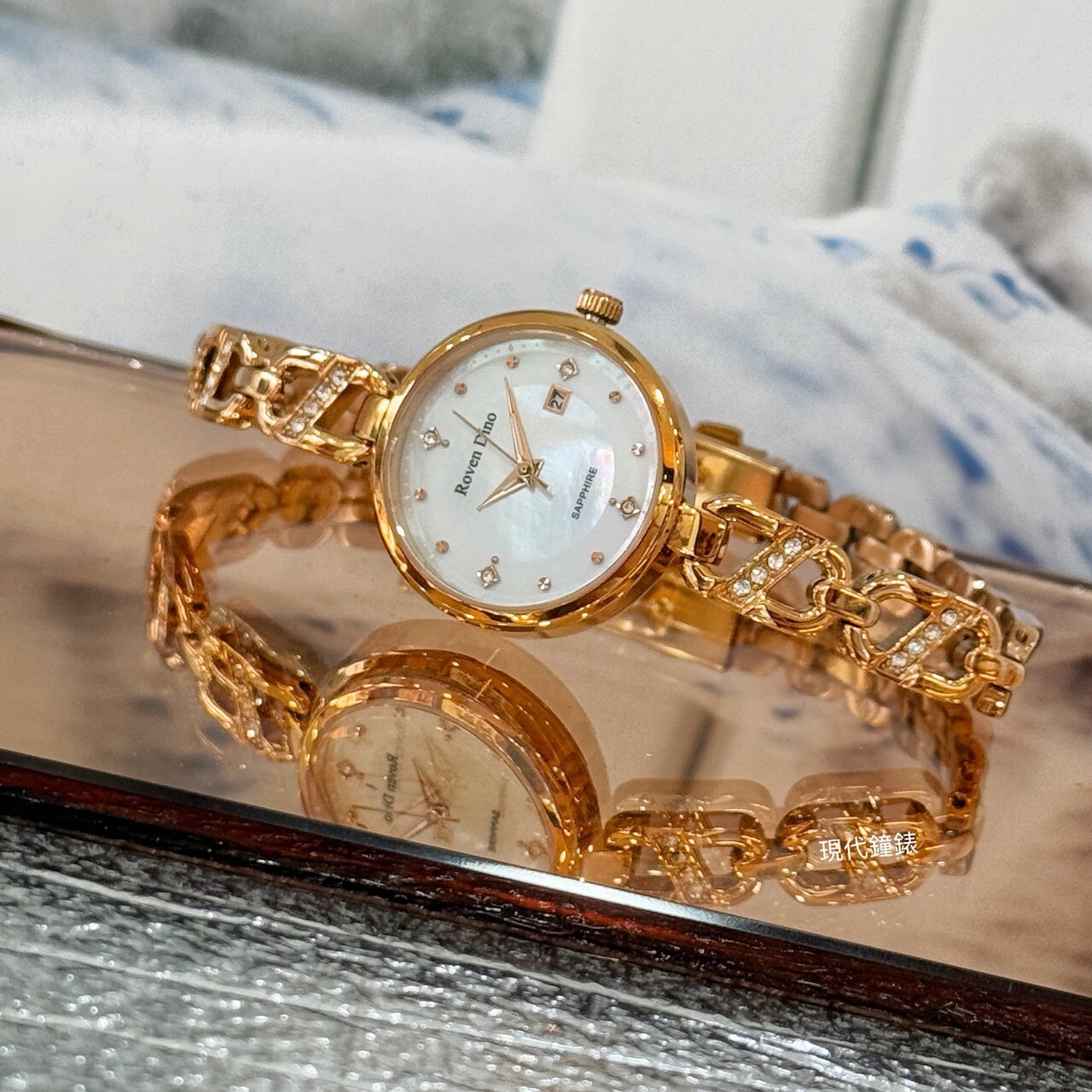 【Roven Dino羅梵迪諾】秋楓晶鑽女士腕錶RD6103RG-W 28mm 現代鐘錶