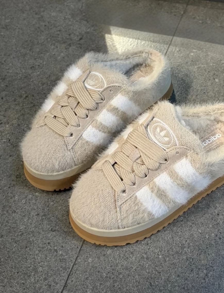 <冬天保暖必備⛄> ADIDAS ORIGINALS CAMPUS 00S WINTER ROW 淡奶茶色 燕麥 愛迪達 毛絨絨 麵包鞋 JR6159