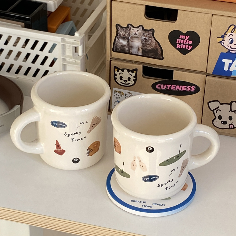 《6418》創意卡通厚陶瓷杯 350ML