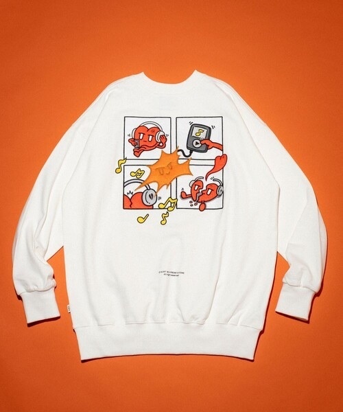 FREAK'S STORE / Kurt Wu two side comic heart CREW SWEAT