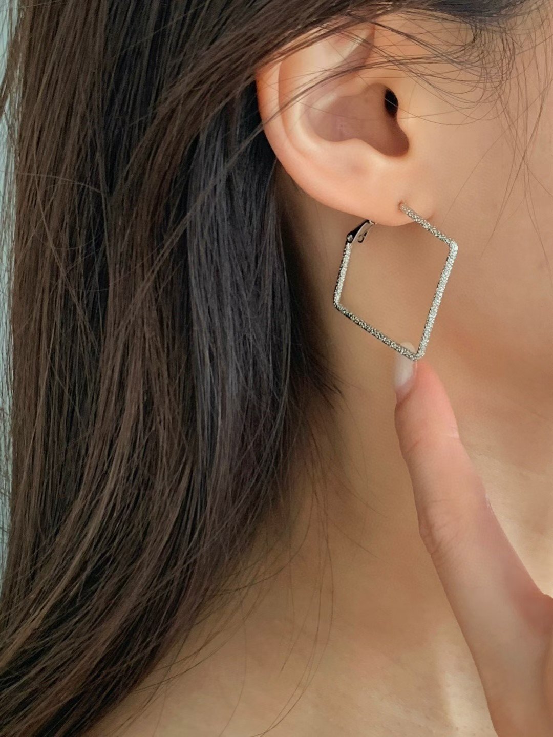 ✨ 簡約磨砂方形耳扣 ✨