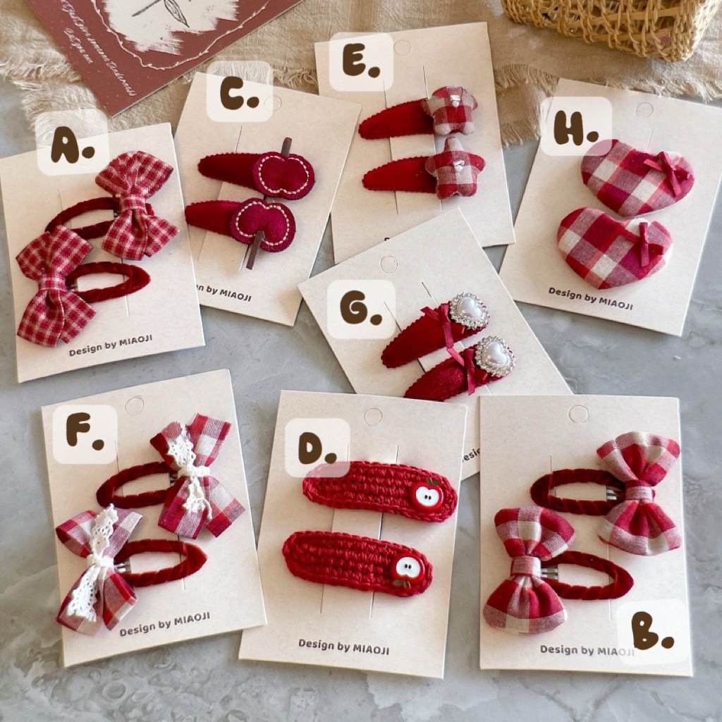 經典酒紅色系髮夾