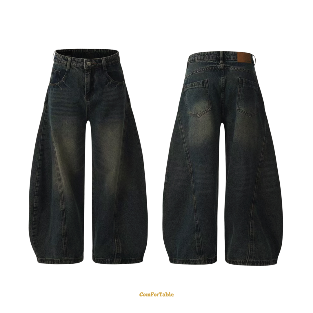 Clean fit彎刀牛仔長褲