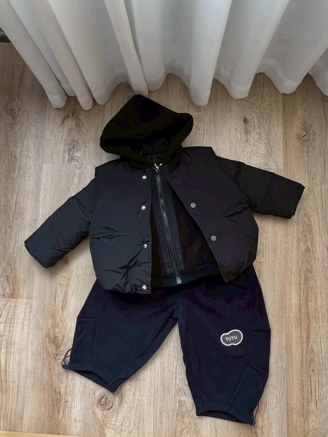 A03662刷毛背心兩件式連帽外套