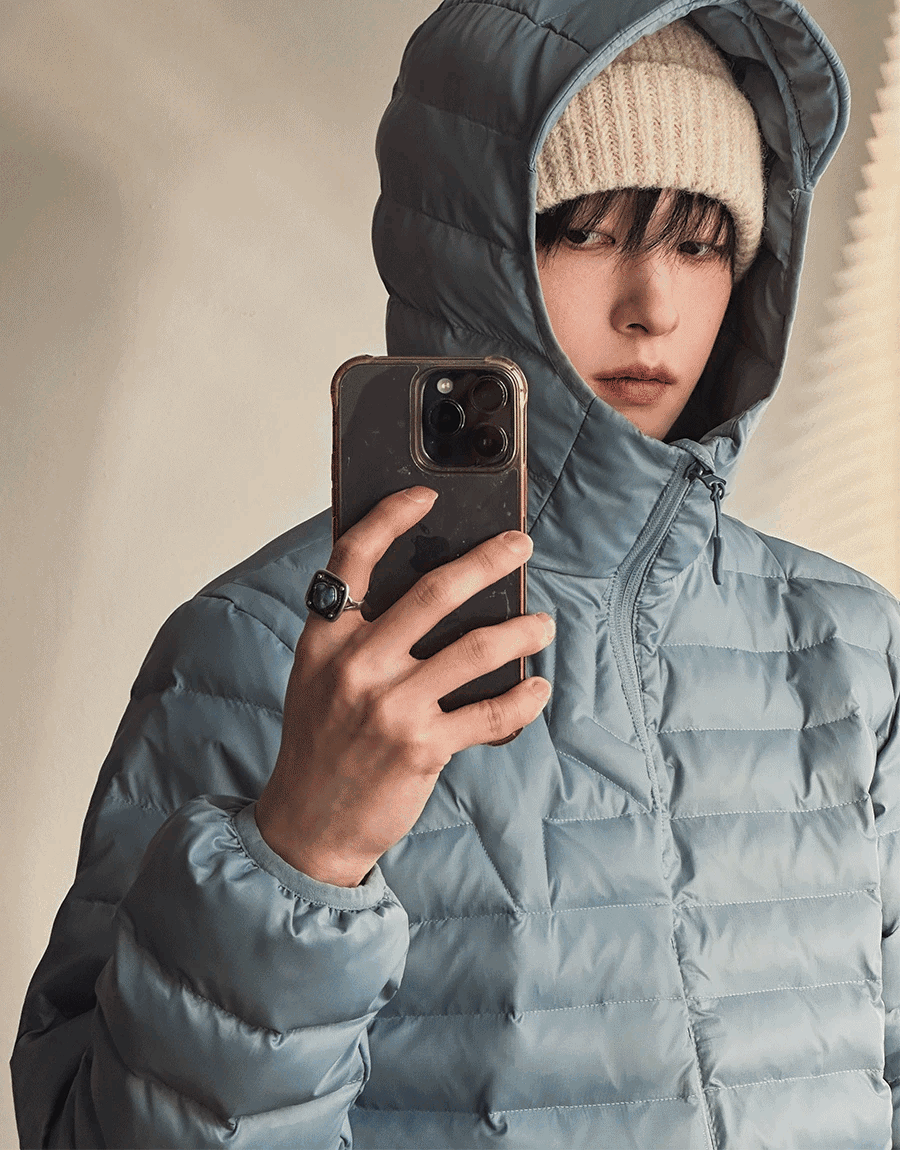 (韓國獨家特價)星星圖案輕薄羽絨外套